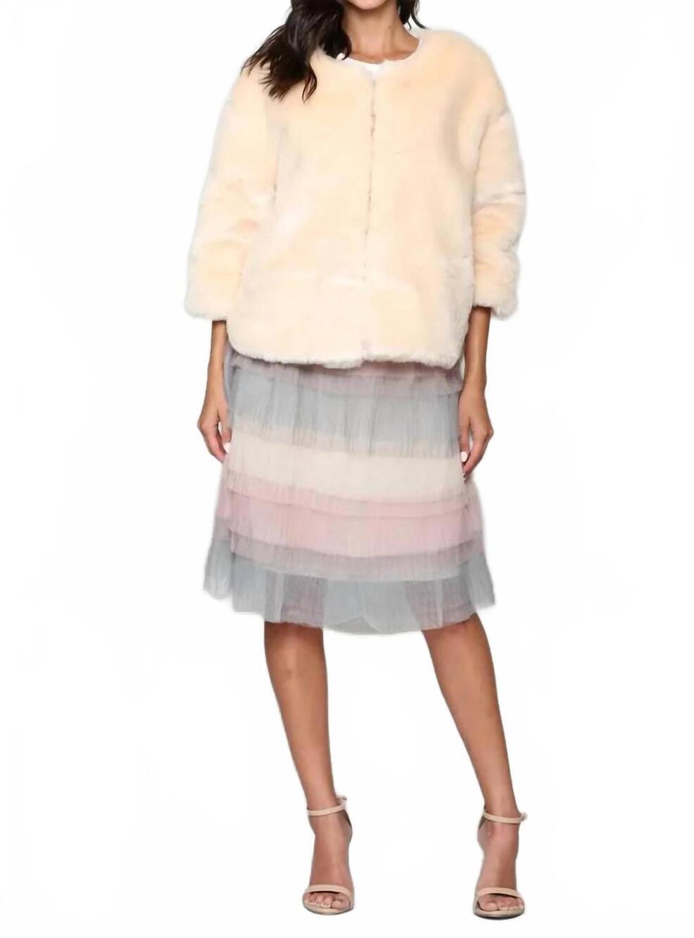NEW JOH roxy fur jacket in cream